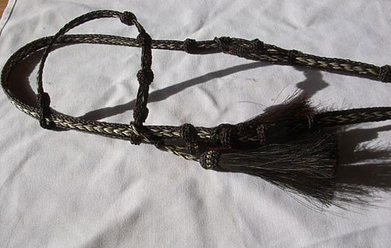 Horse Hair Tassel Zipper Pull with 1 bone or pewter bead